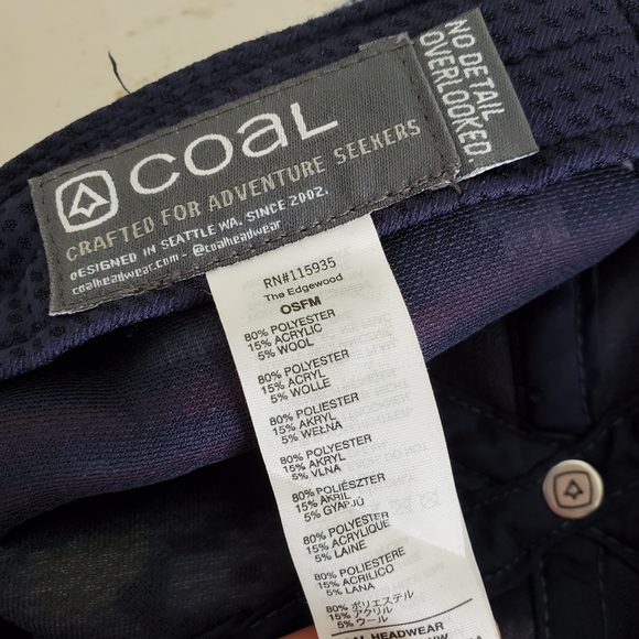 COAL Fuzzy Fleece Patchwork Tribal Print Ball Cap Hat OSFM - Picture 10 of 11